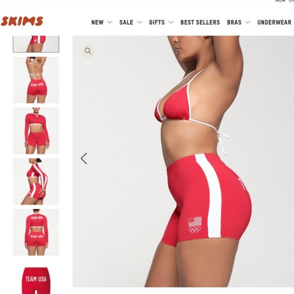 SKIMS FOR TEAM USA - SIGNATURE SWIM OLYMPIC MID WAIST SHORT - Picture 3 of 6
